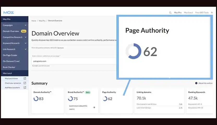 سلطة الصفحة Page Authority