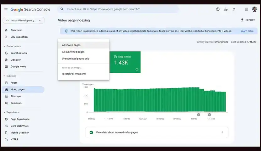 مشكلة الفهرسة في search console